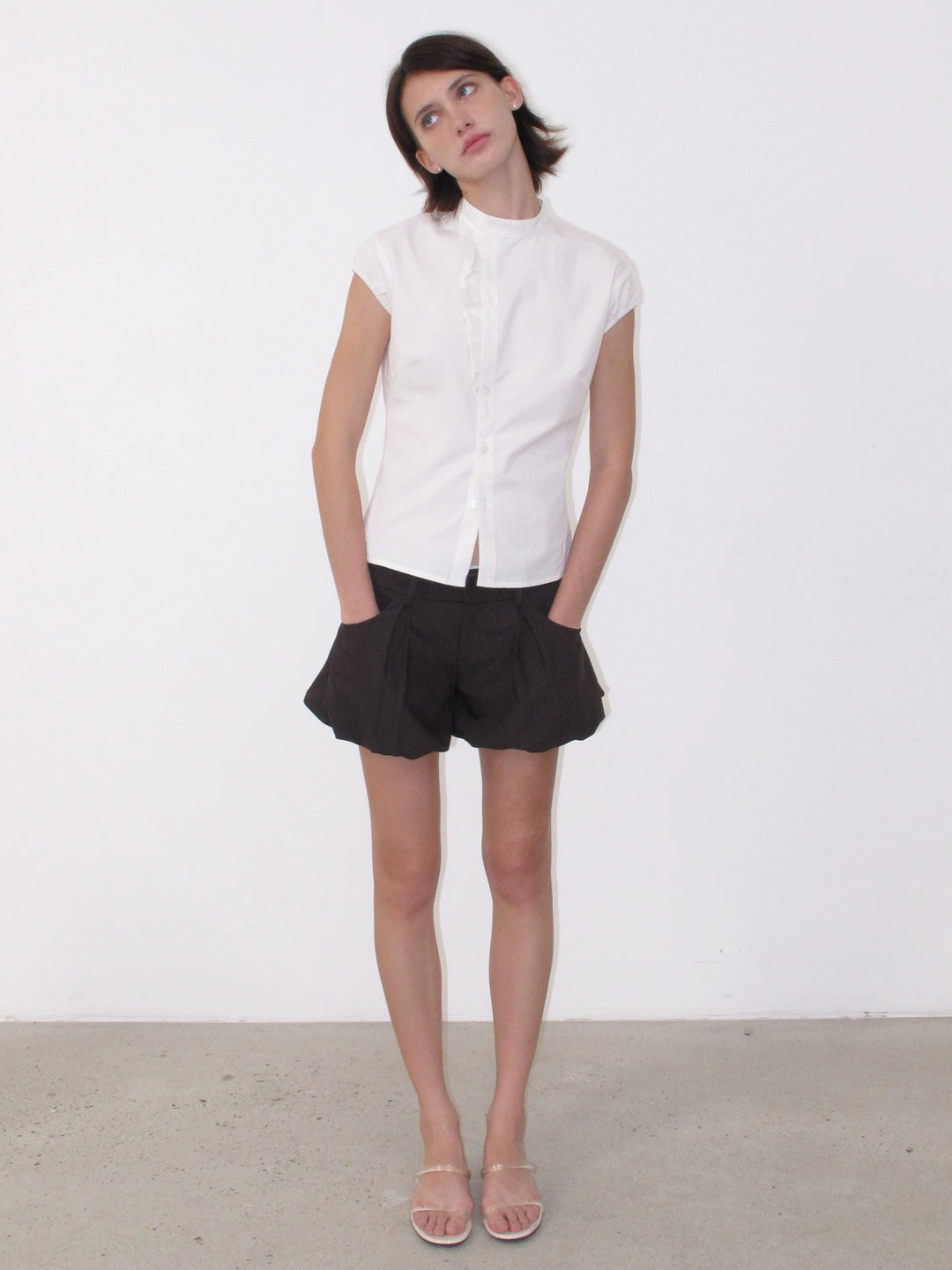 Pinstripe Balloon Shorts