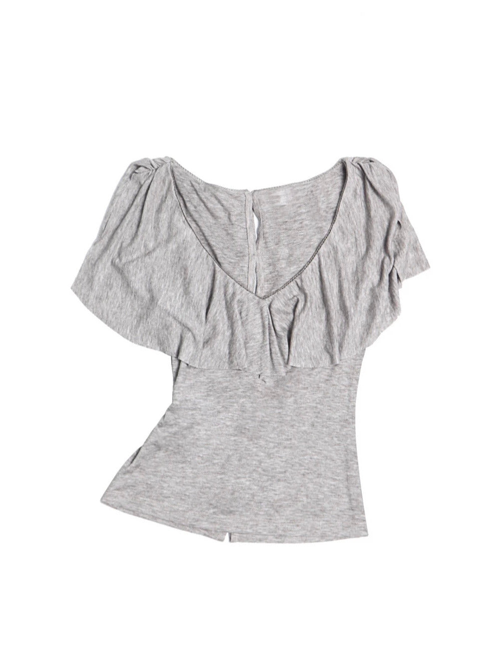 Reversible Ruffle Top - Grey