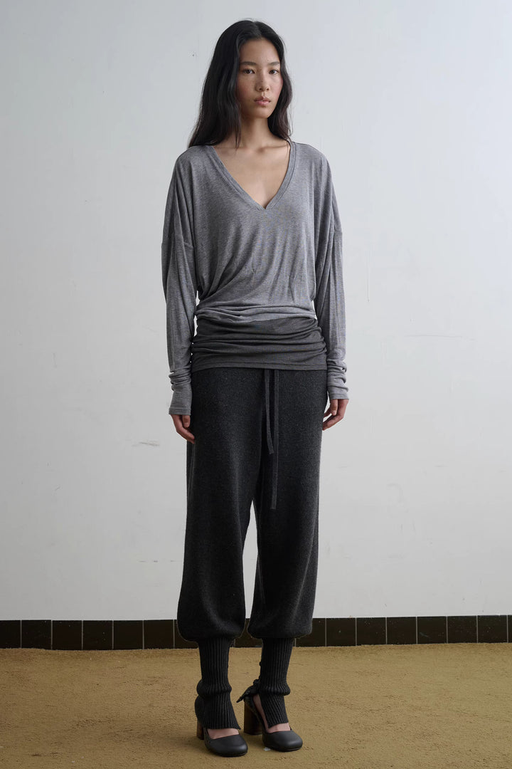 Contrast Waist Top - Grey