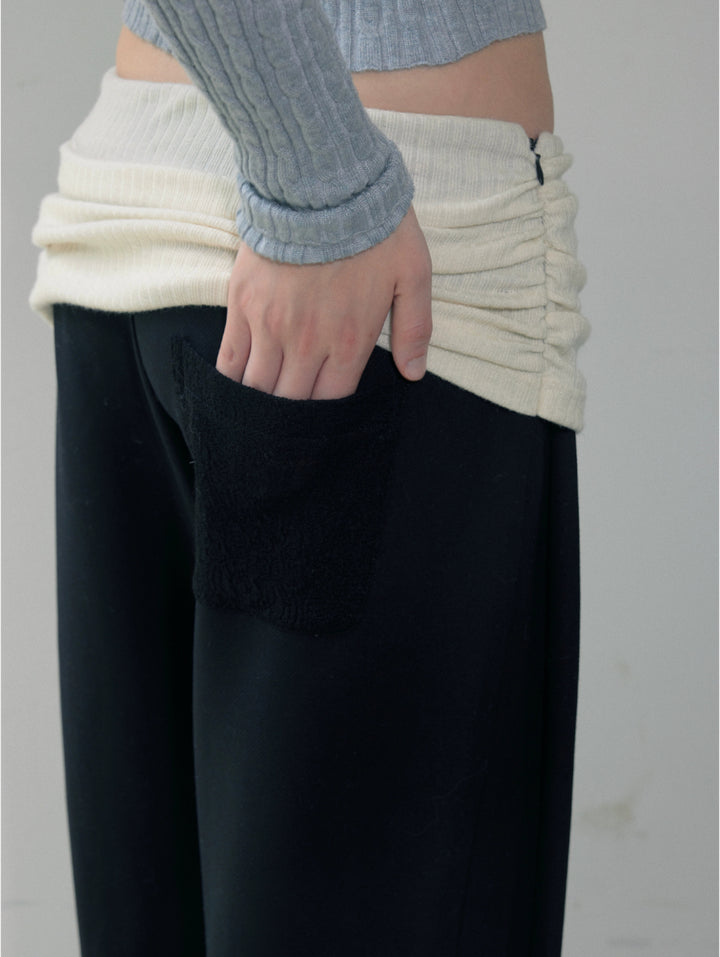 Foldover Wide Leg Pants