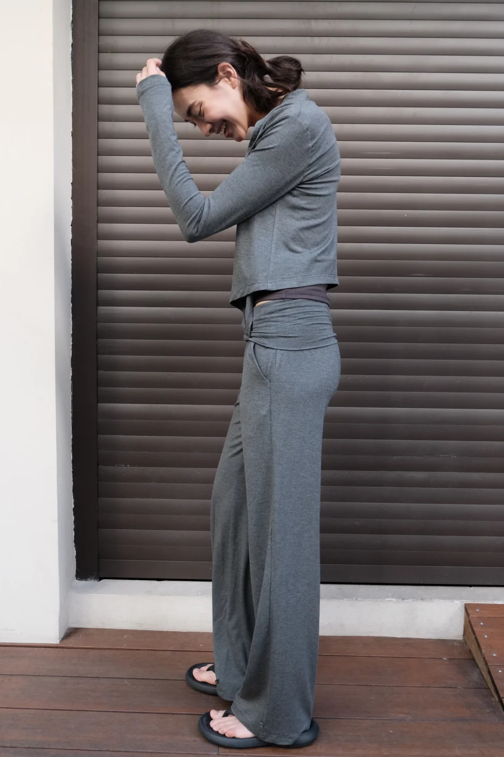 Foldover Straight Leg Trousers