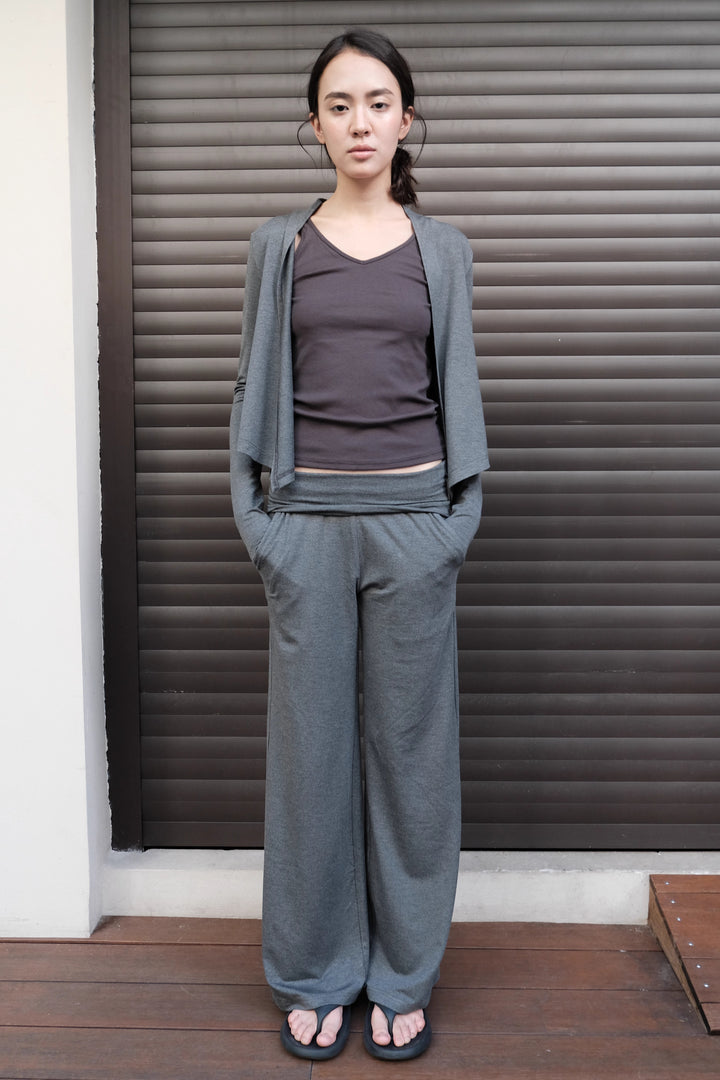 Foldover Straight Leg Trousers