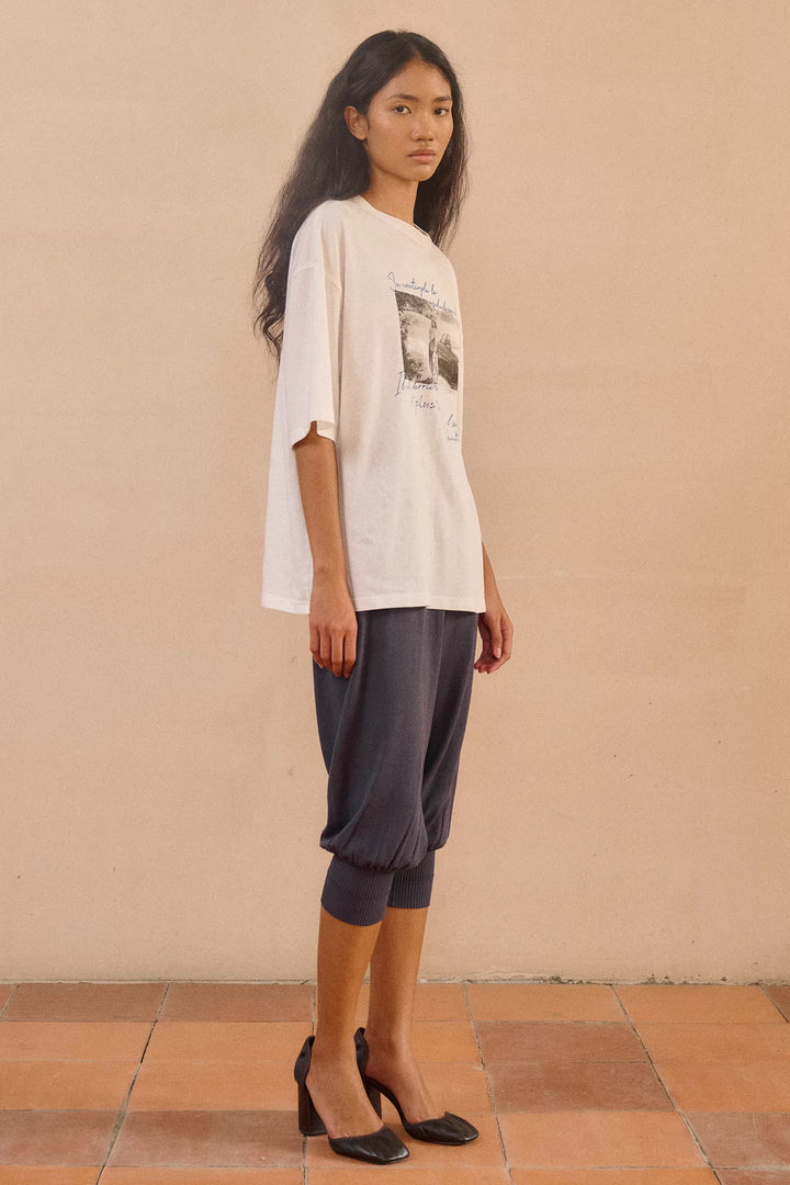 Foldover Knit Capri Trousers