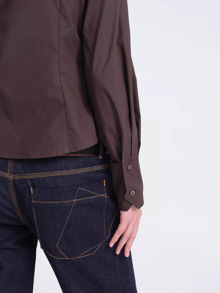 Asymmetric Button Fitted Shirt