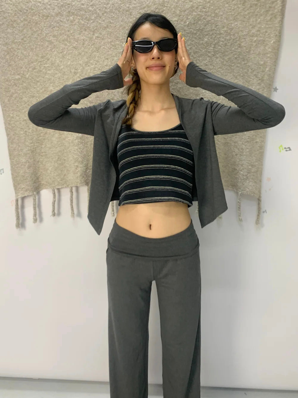 Foldover Straight Leg Trousers