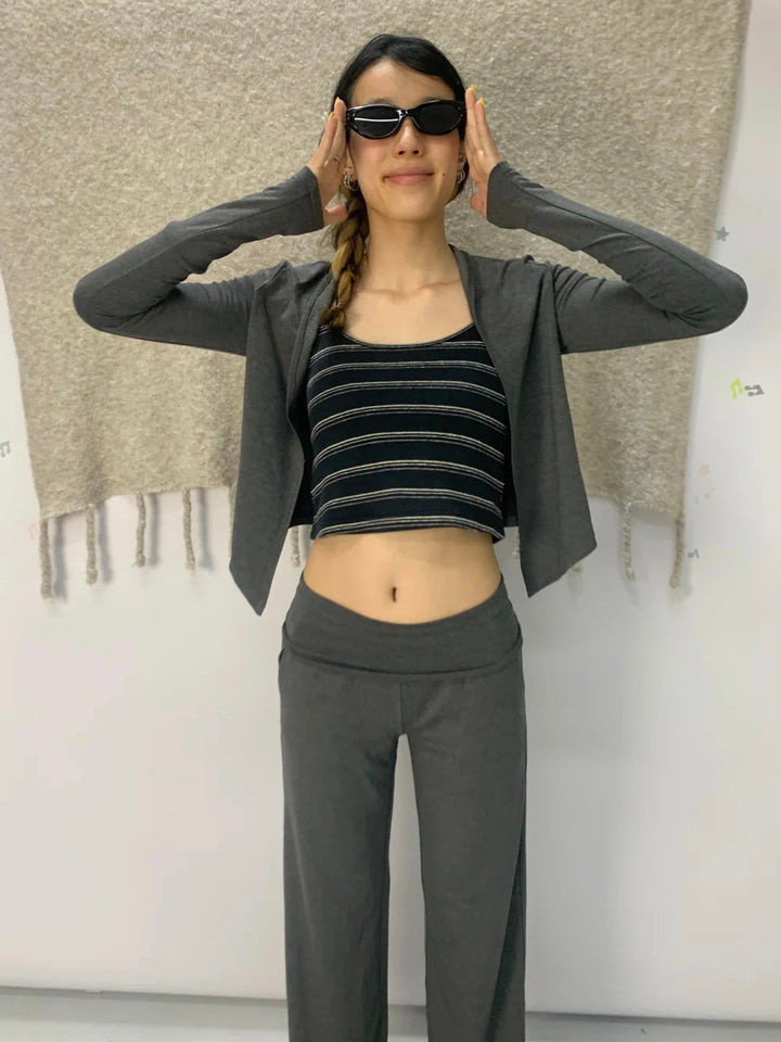 Foldover Straight Leg Trousers