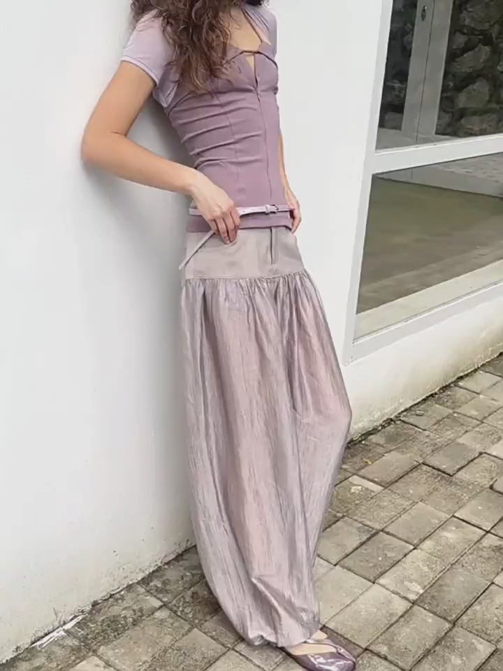 Sheer Balloon Trousers - Pink