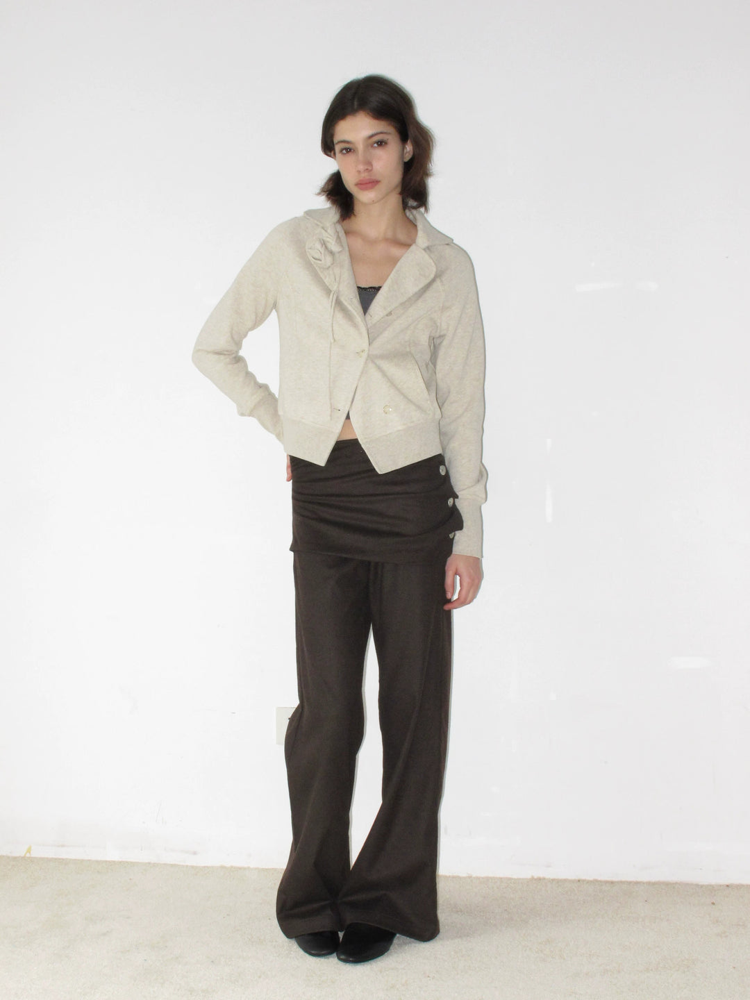 Button Detail Skirt Trousers