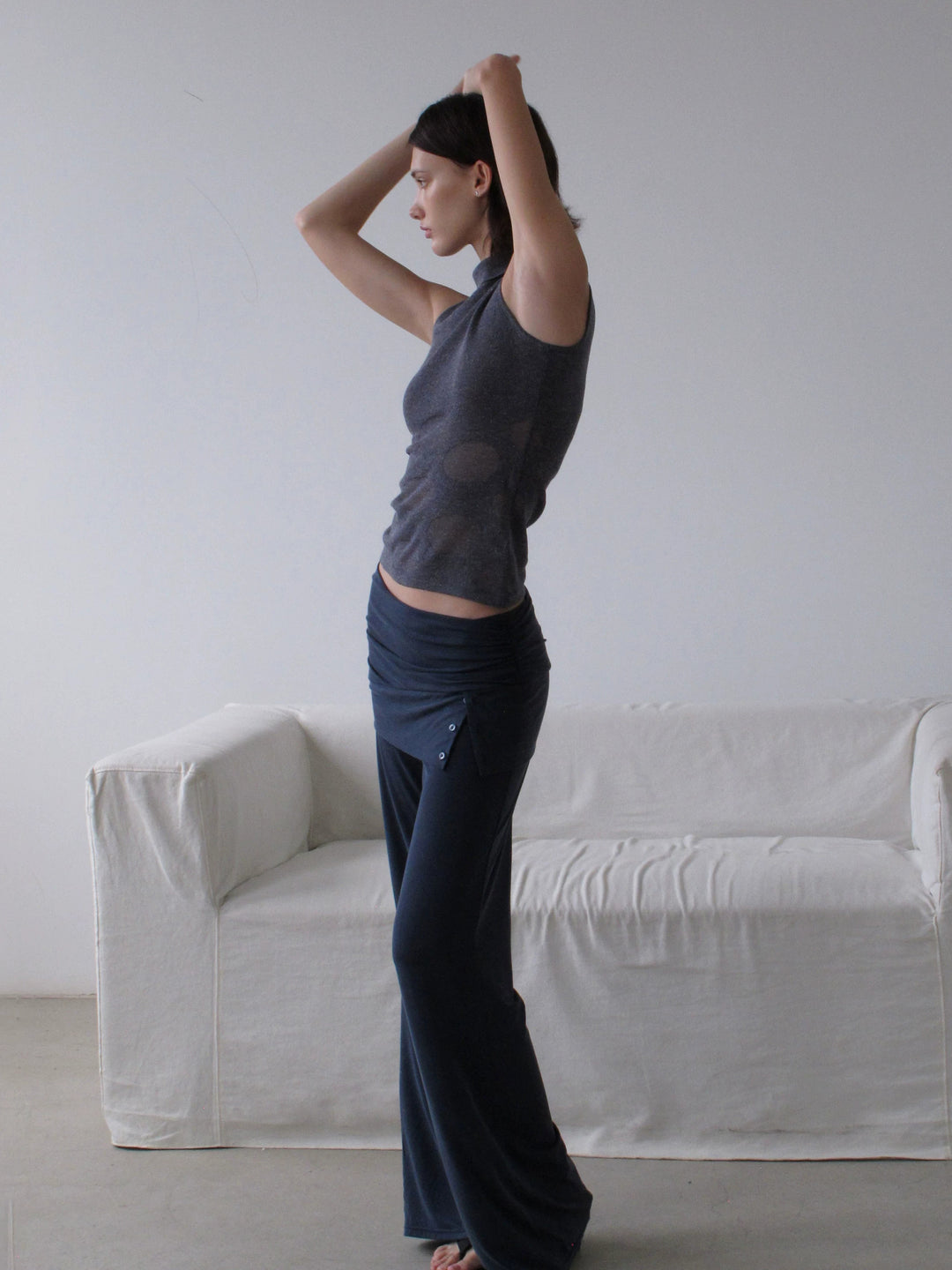 Button Detail Skirt Trousers