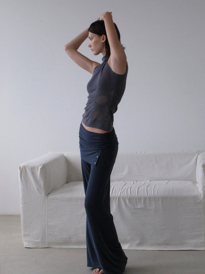 Button Detail Skirt Trousers