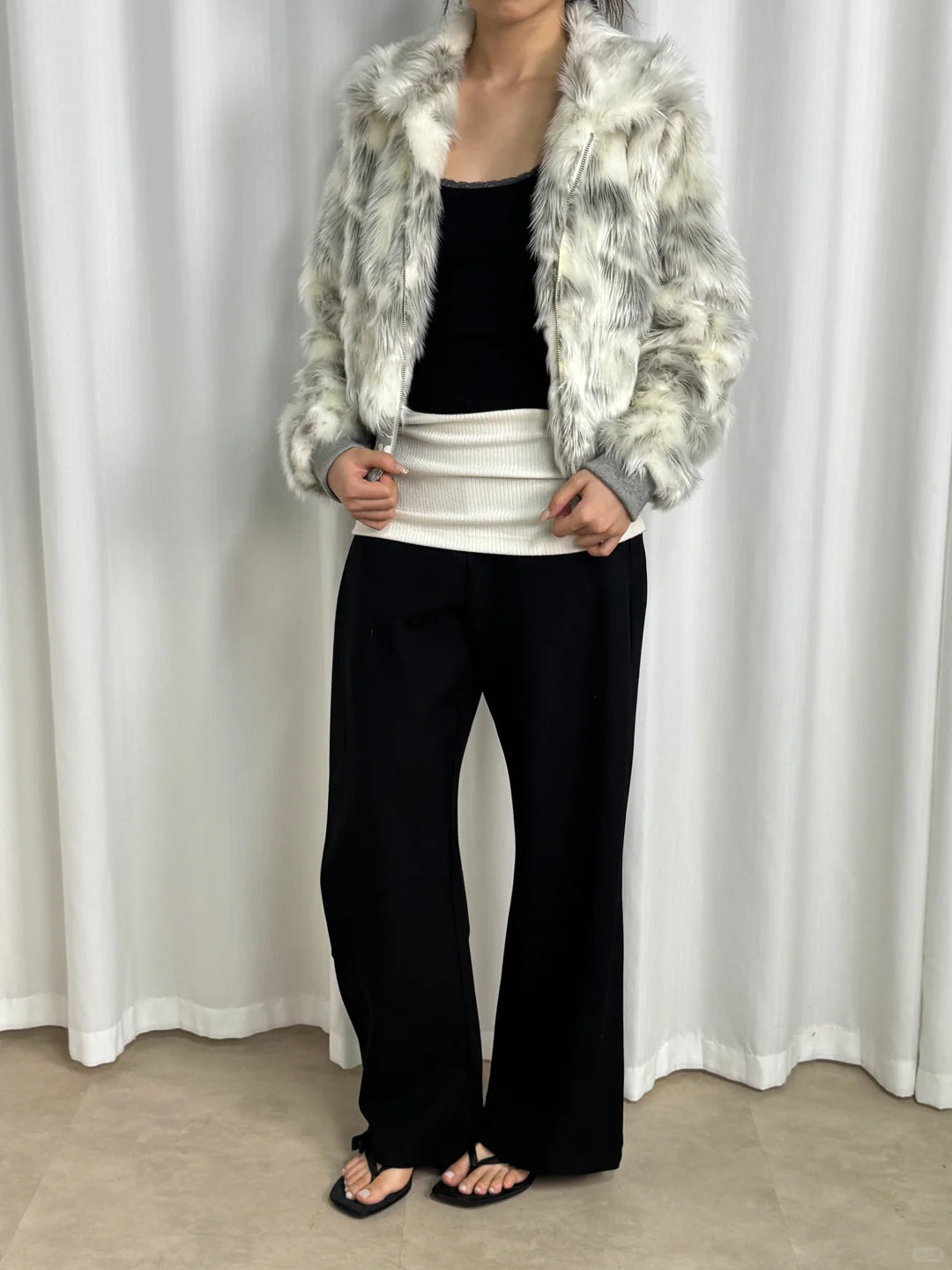 Foldover Wide Leg Trousers