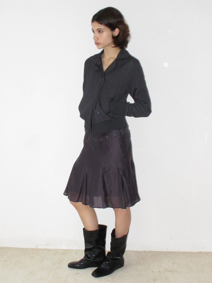 Diagonal Panel Flared Skirt