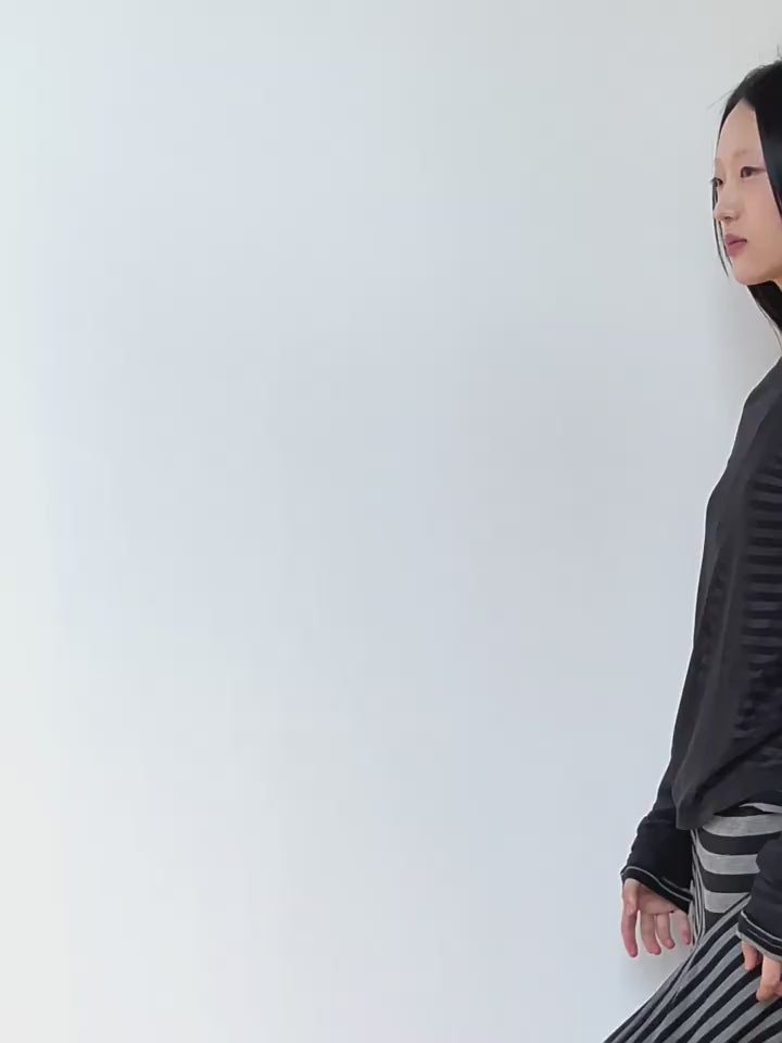 Layered Striped Mesh Top Set