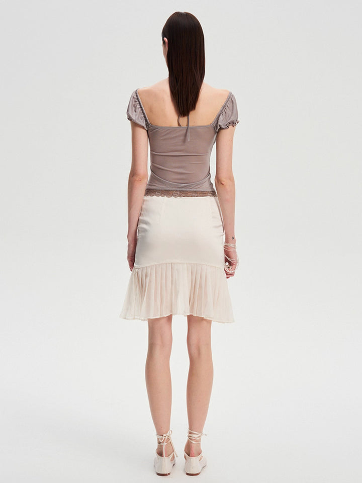 Lace Panel Button Up Top