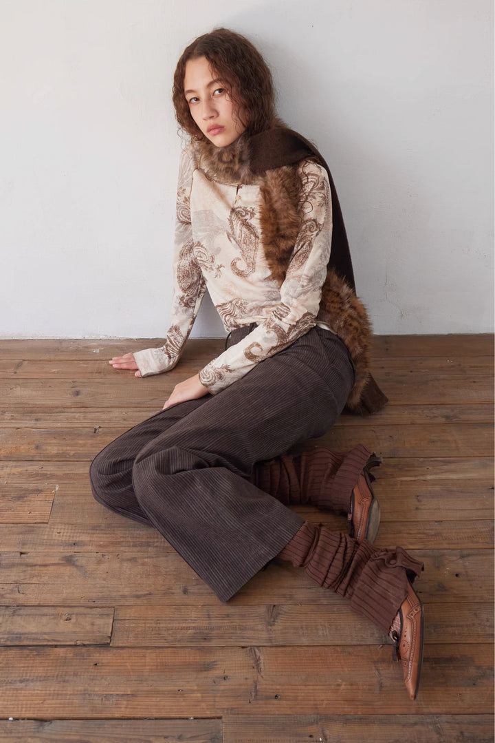 Pinstripe Flared Cropped Trousers