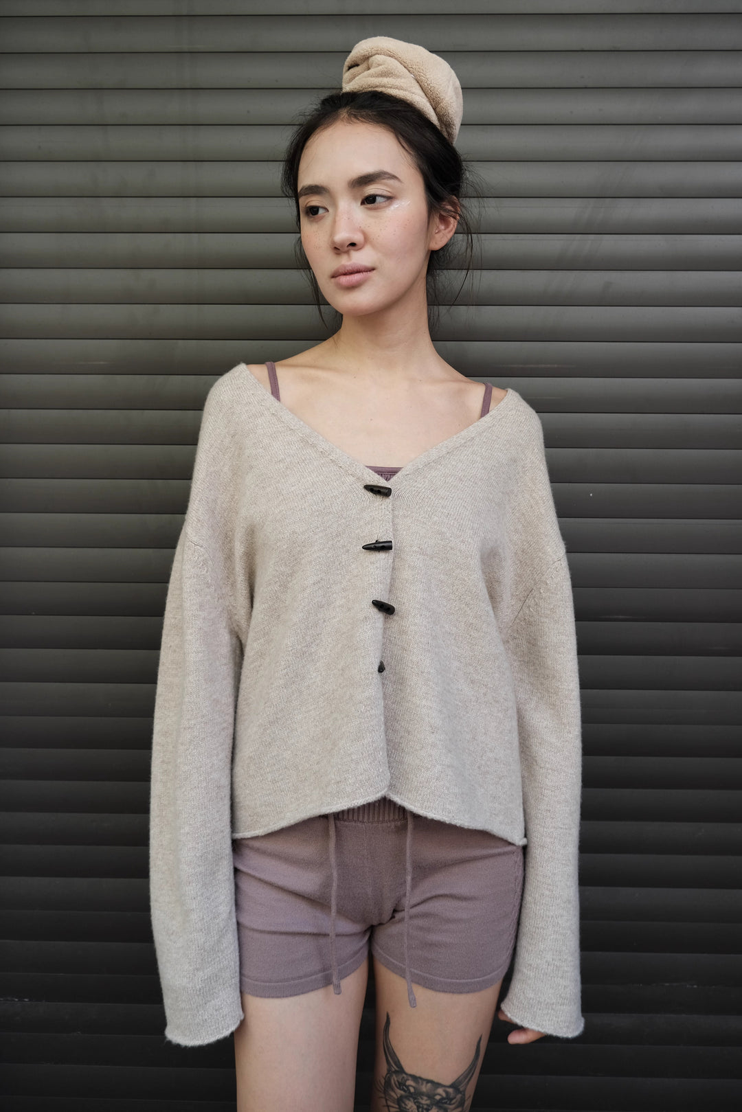 Peplum Toggle Cardigan and Shorts Set