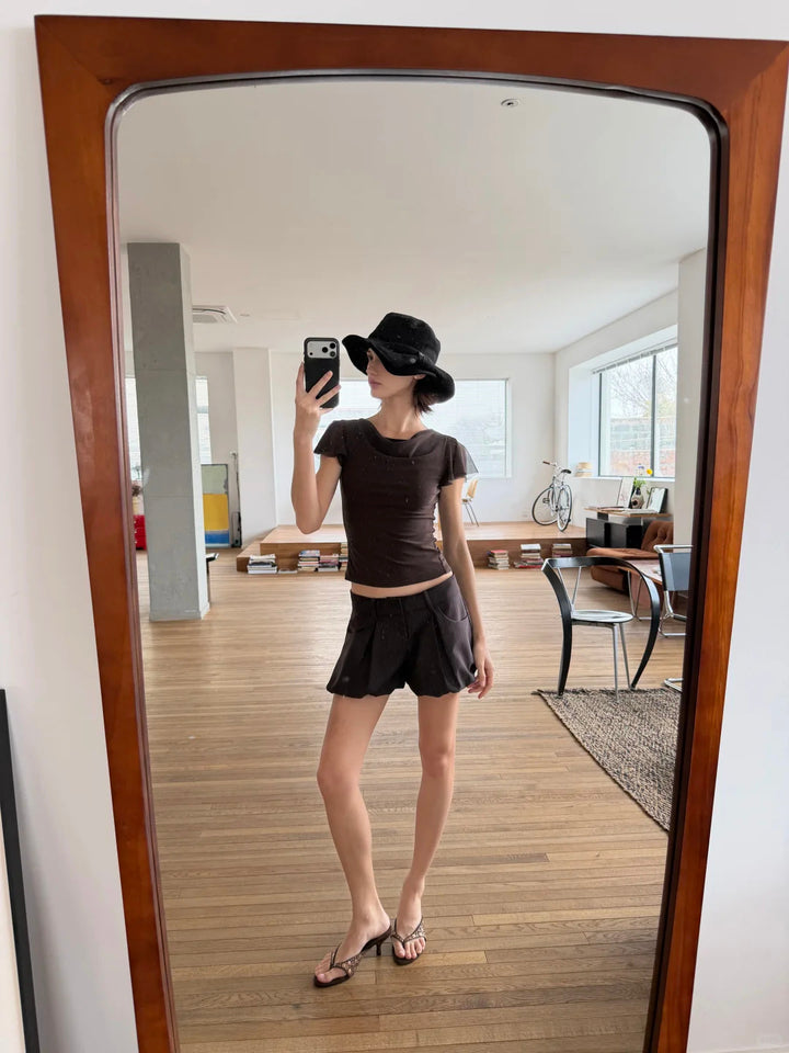 Pinstripe Balloon Shorts