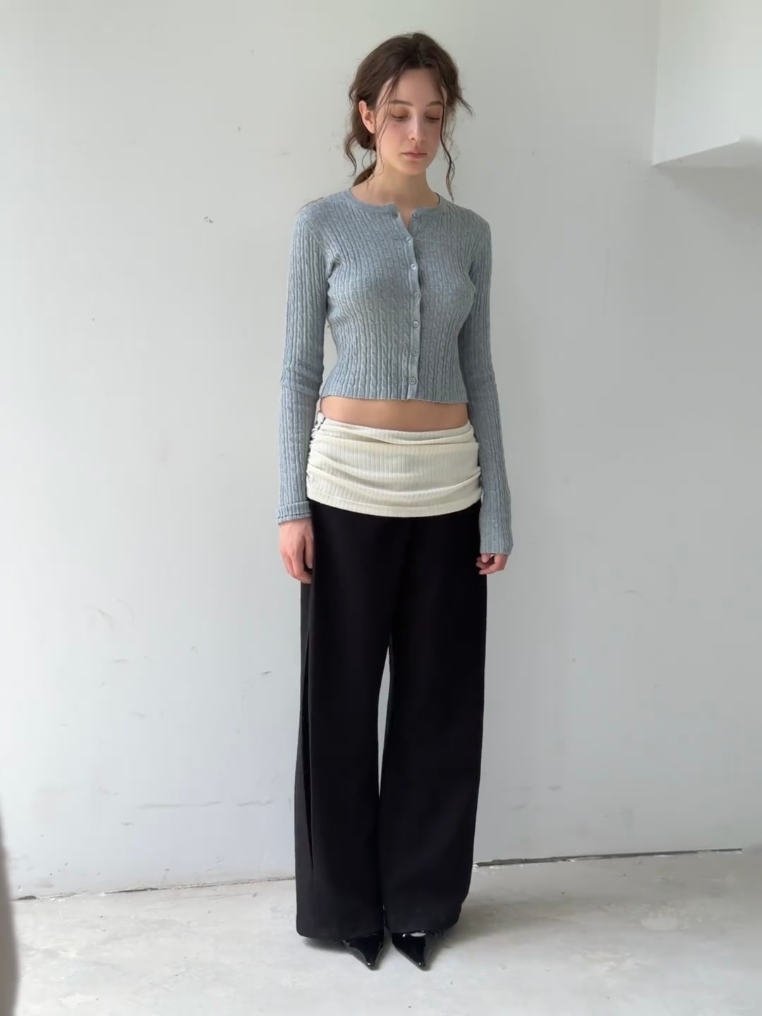 Foldover Wide Leg Trousers