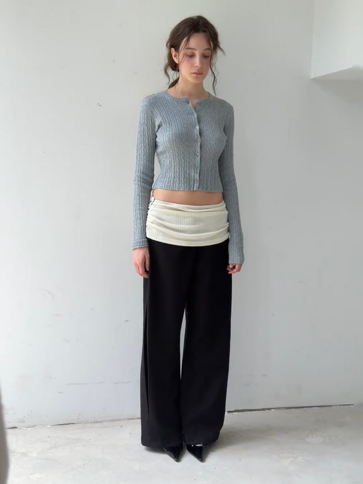 Foldover Wide Leg Trousers